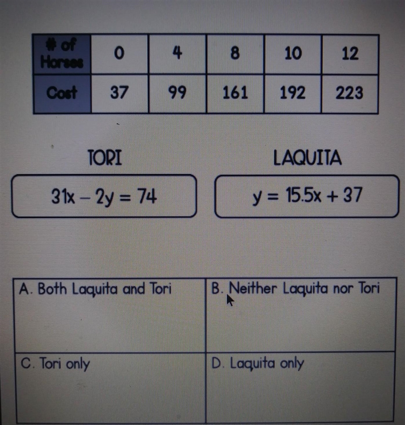 Given the table below, which student wrote a correct equation between the number of-example-1