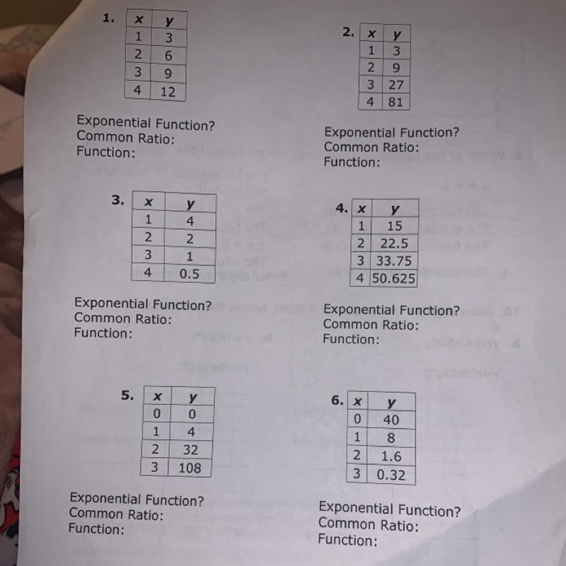 Exponential function? And Common ratio :And Function : Pls help me-example-1