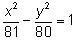 What is the equation of a hyperbola with a = 1 and c = 9? Assume that the transverse-example-4