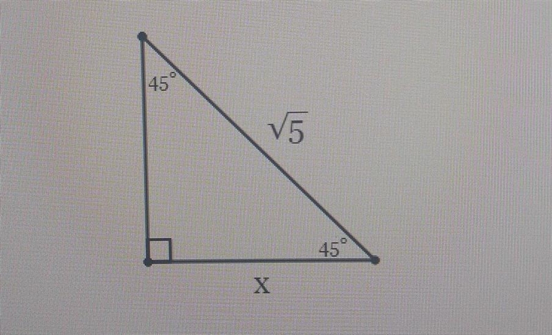 Find the length of aide x in simplest radical form with a rational denominator-example-1