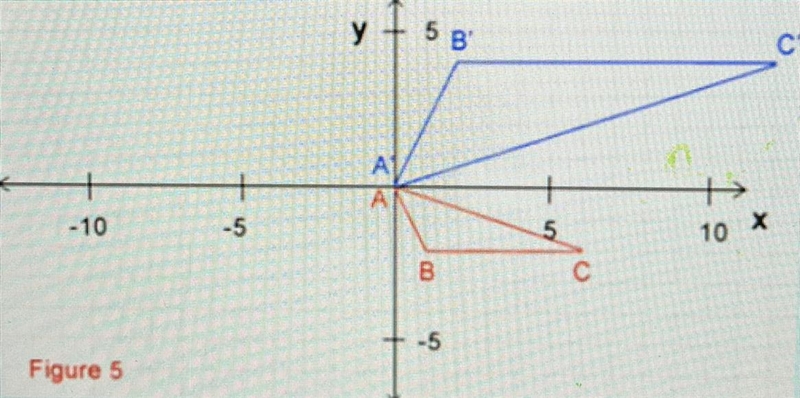 Which transformations map A’B’C’ in the image above USE COORDINATE ROTATION-example-1