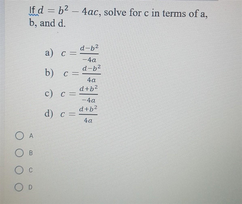 Solve for c in terms of a, b, and d-example-1