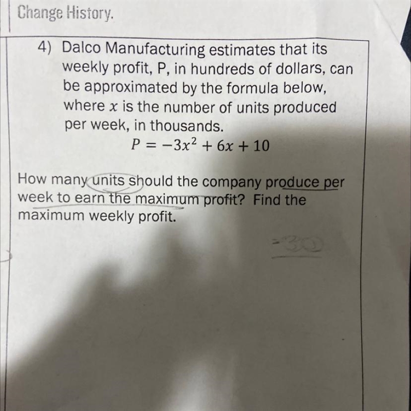 Falcon manufacturing estimates that its weekly profit p in hundred of dollars can-example-1