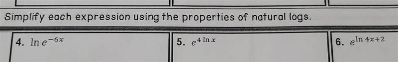 Simplify each expression using the properties of natural logs.​-example-1