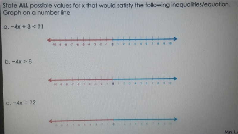 State ALL possible values for x that would satisfy the following inequalities/equation-example-1