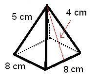 How much paper will be needed to cover the rectangular pyramid shown? A. 80 cm2 B-example-1