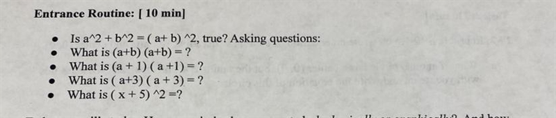 What is (a+b) (a+b) =?What is (a+1) (a+1) = ?What is (a+3) (a+3)=?What is (x+5) ^2=?-example-1