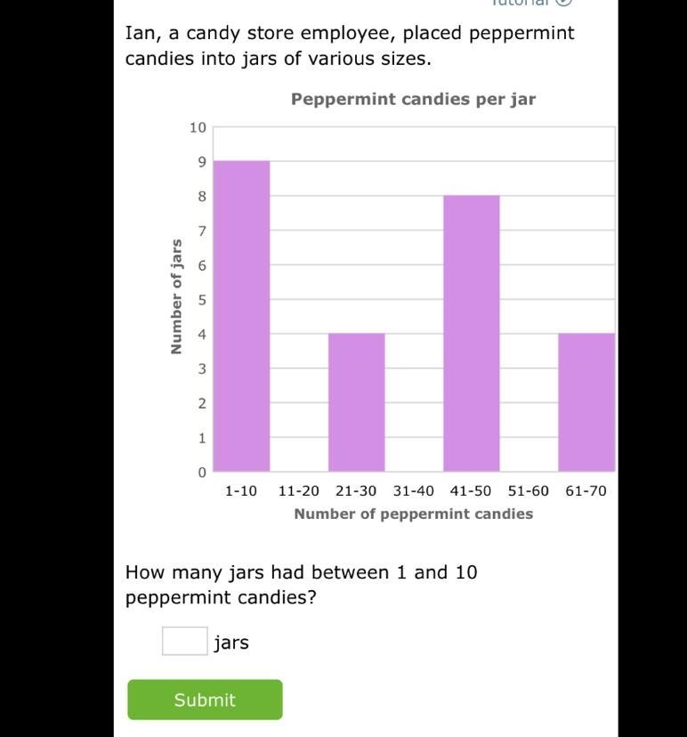 How many jars between 1 and 10 peppermint candies ?-example-1