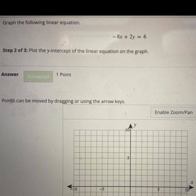 Graph the following linear equation?Slope is 4Y intercept is (0, 3)-example-1