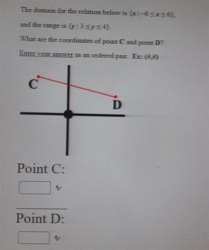 The domain for the relation below is {x| -6-example-1