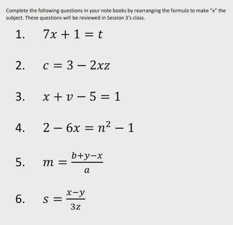 Complete the following questions in your note books by rearranging the formula to-example-1