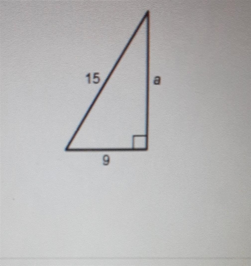 Find the length of side a .how do I find the length of side a?A.12B.6C.144D.square-example-1