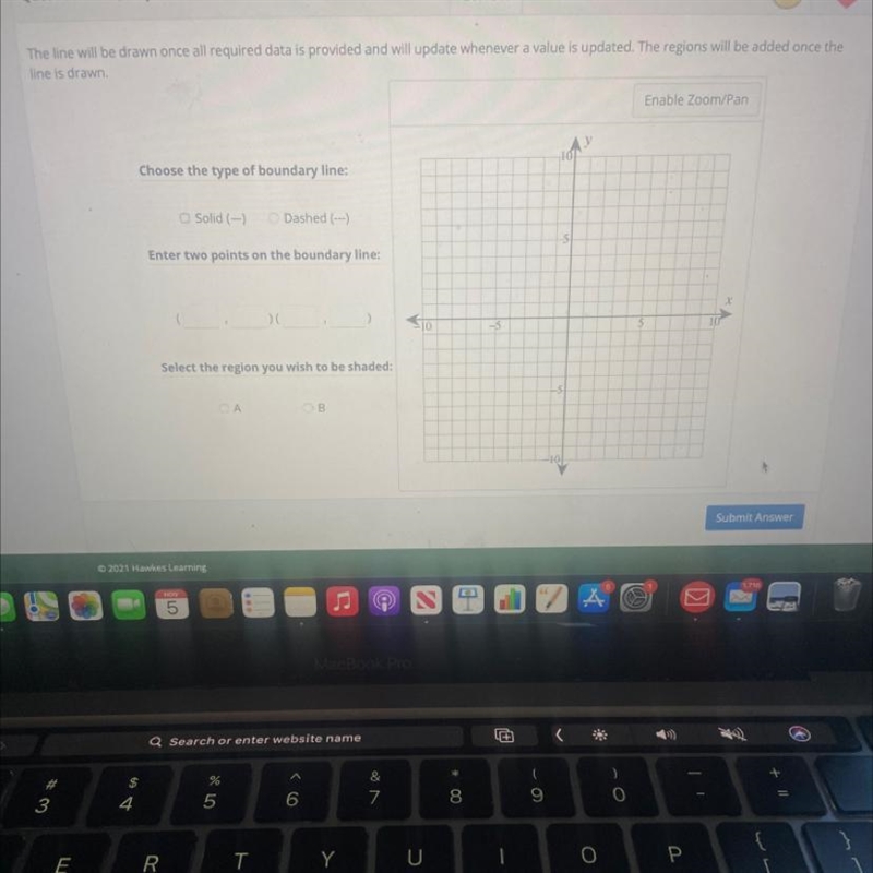 Saw the system of two linear inequalities graphically. Graph the solution set of the-example-1