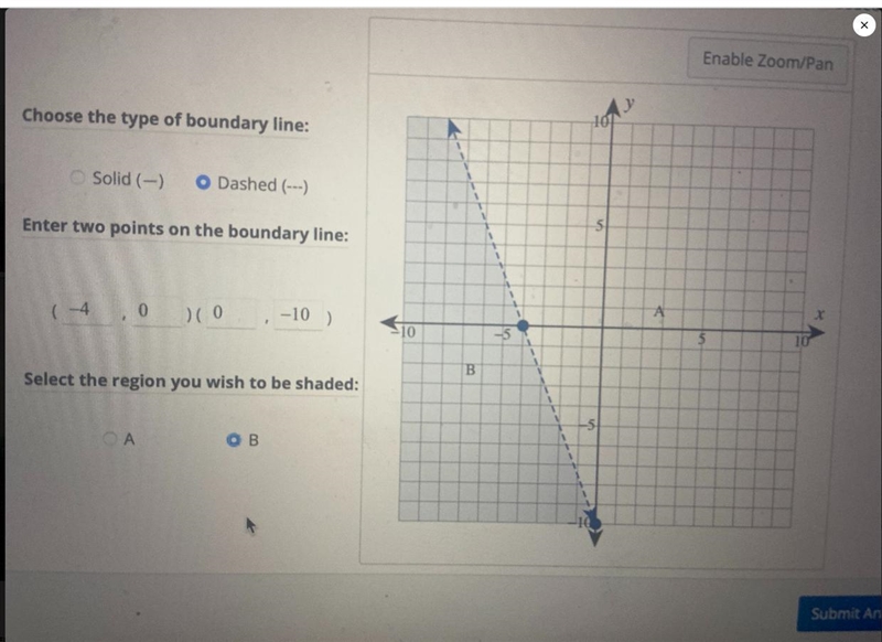 Saw the system of two linear inequalities graphically. Graph the solution set of the-example-3