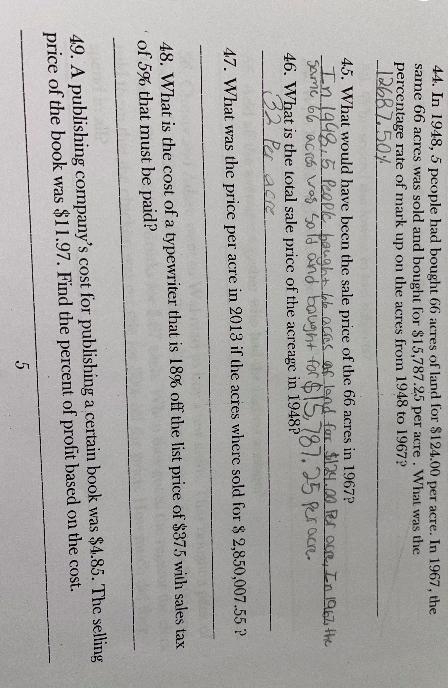 What was the price per acre in 2013 if the acres where sold for $ 2,850,007.55 ?-example-1