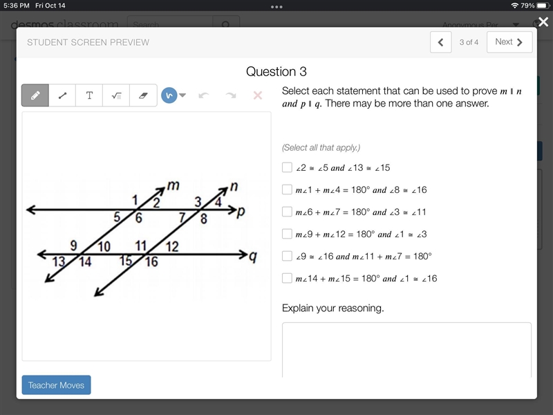 Pls Help! Geometry Homework, prove parallel lines, I attached the picture of the problem-example-1