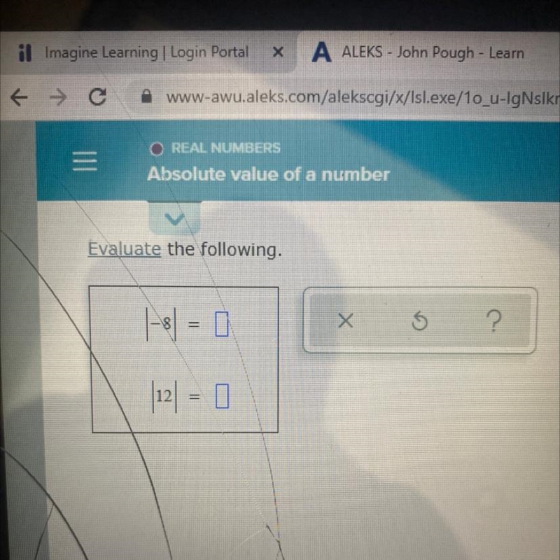 Lalue of a numbe Evaluate the following. = X 6 =-example-1