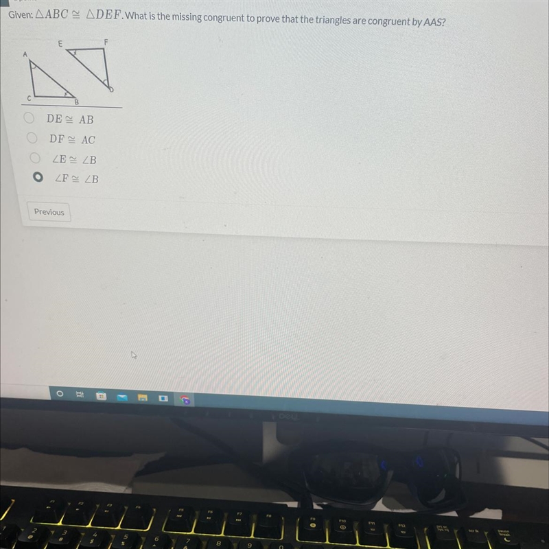 1 pointGiven: AABCDEF. What is the missing congruent to prove that the triangles are-example-1