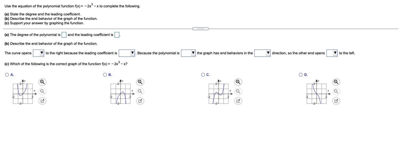 Use the equation of the polynomial function f(x)=−2x3−x to complete the following-example-1