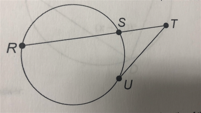 In the figure, TU is tangent to the circle at point U. Use the photo to answer the-example-1