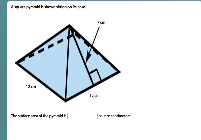 A square pyramid is shown sitting on its base.-example-1