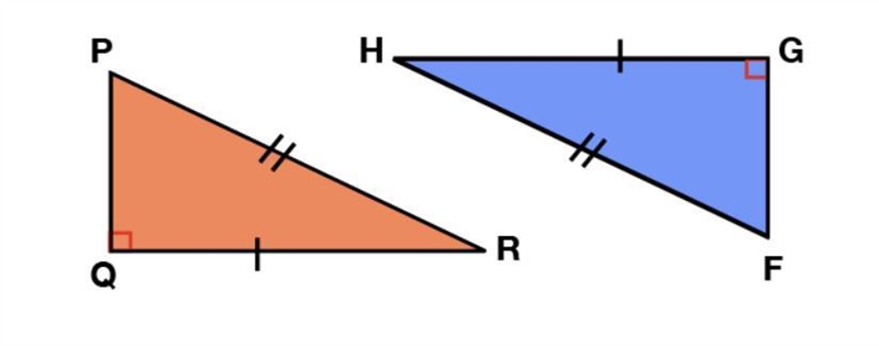 Assuming the following two triangles are congruent, solve for x if QR = 3x + 16 and-example-1