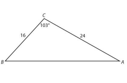 Using the triangle find the measure of the missing side .-example-1