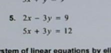 Can you solve theis by the system of linear equations by elimination-example-1