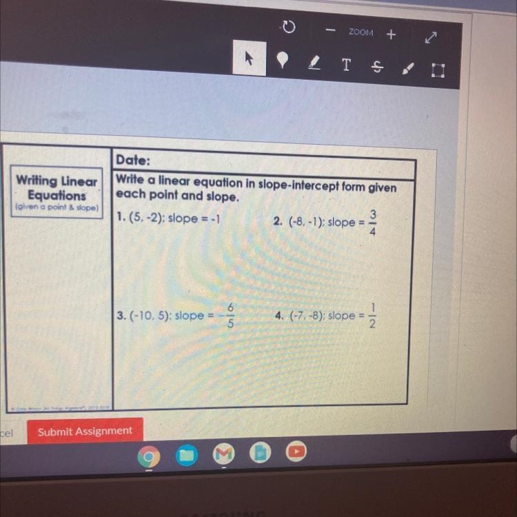 I need help with this mathematics work it’s about writing linear equations-example-1