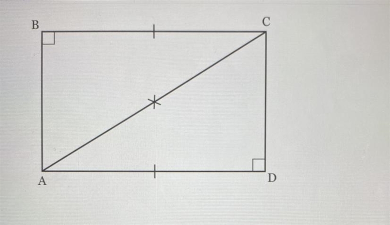 Given: AB ⊥BC, AD ⊥DC and BC ≅AD. Prove ΔABC ≅ ΔCDA-example-1