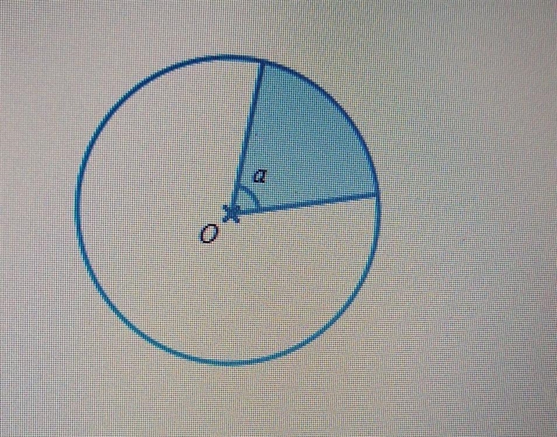 The circle has center O. Its radius is 2 m, and the central angle a measures 70°. What-example-1