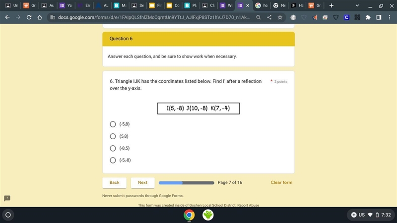 8TH GRADE MATH X AND Y AXIS PLEASE HELP-example-1