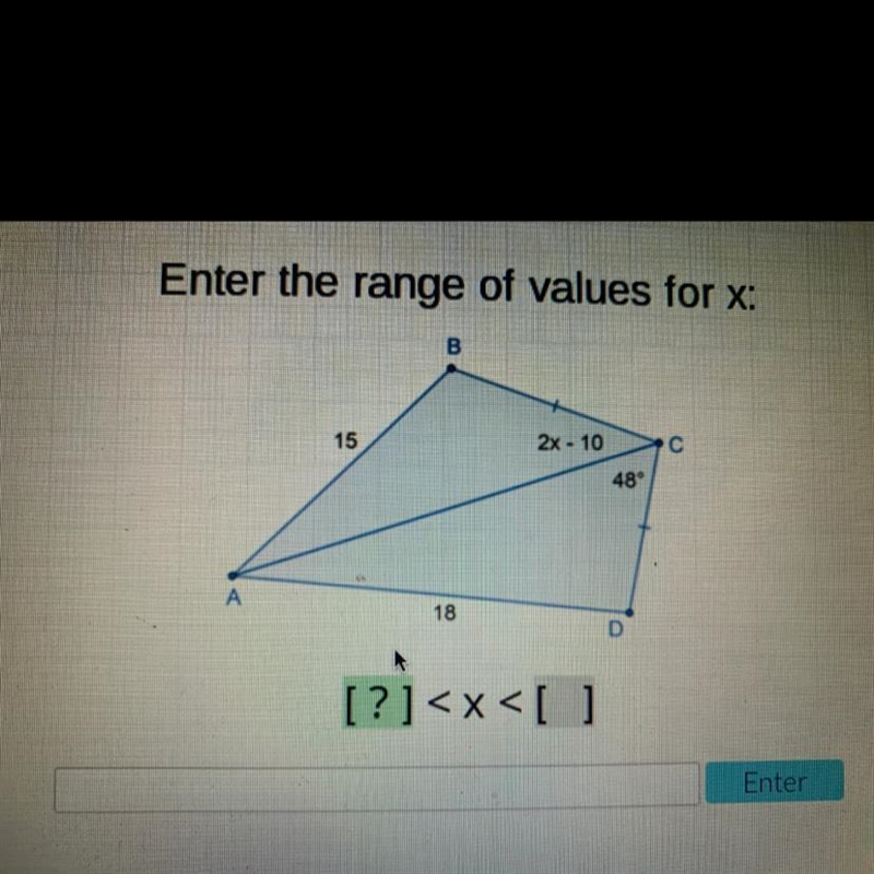 Enter the range of values for x:B15С2x - 1048°18[ ?[?]-example-1