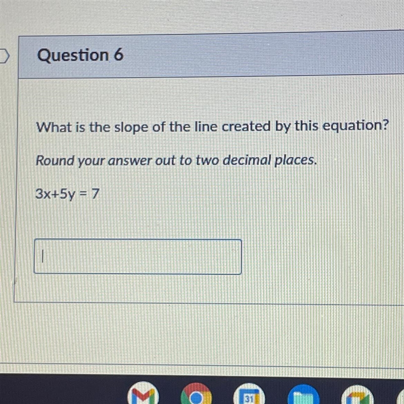 What is the slope of the line created by this equation?Round your answer out to two-example-1