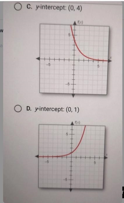 Graph f(x) = 4 (0.5). Then determine which answer choice matches the graph you drew-example-2