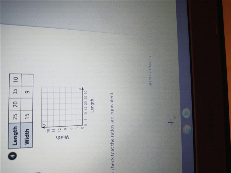 5 Explain how the graph can be used to check that the ratios are equivalent.-example-1