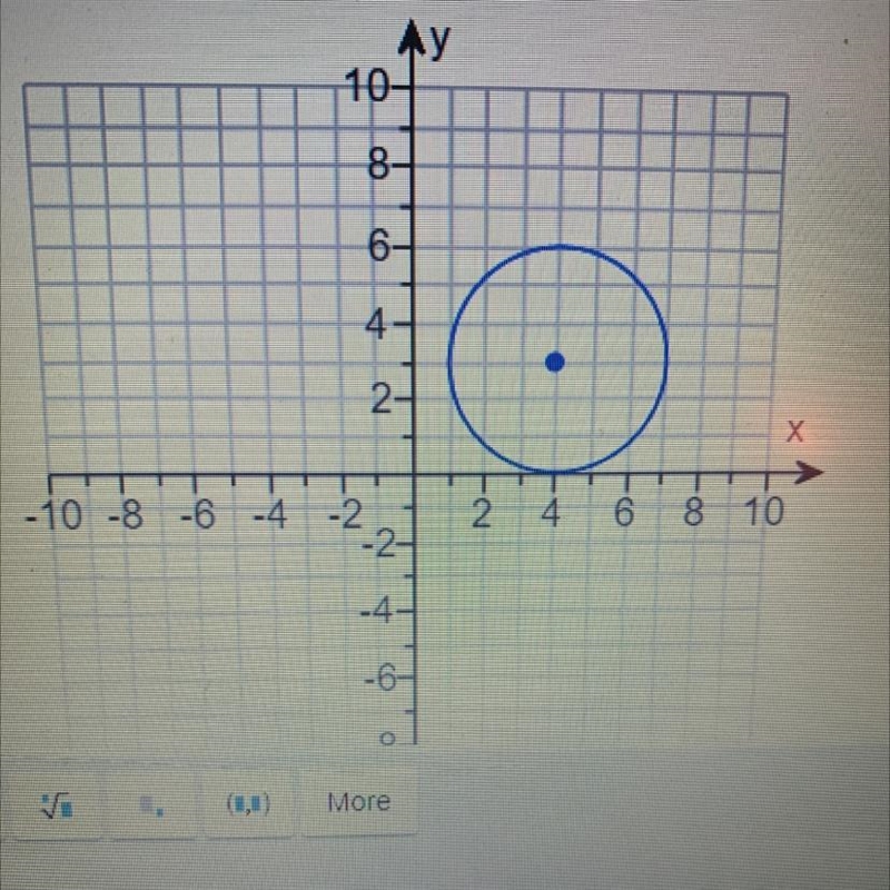 The standard form of the equations of the circle is ?-example-1