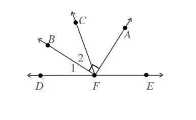 In the following figure, FB−→ bisects (divides into 2 equal parts) ∠DFC and FA−→ bisects-example-1