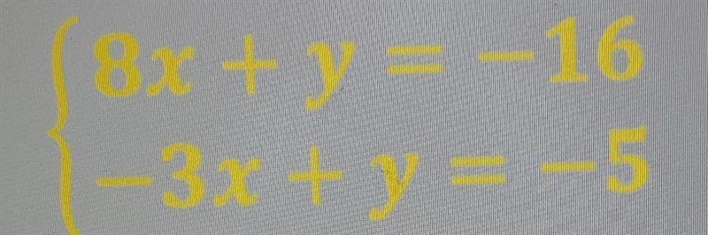 using the elimination method, what is the first step you would use to solve this system-example-1