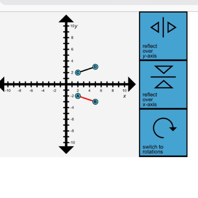 The application ^Part FOpen the line segment reflection application. Line segment-example-1