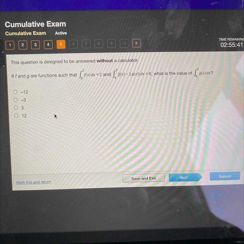 This question is designed to be answered without a calculator. If f and g are functions-example-1