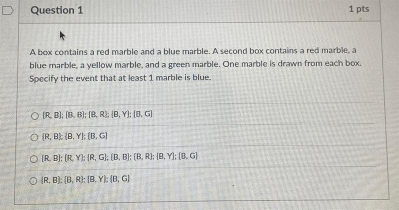 A box contains a red marble and a blue marble. A second box contains a red marble-example-1