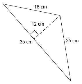 What is the area of this triangle? Please help 150 cm2 210 cm2 315 cm2 420 cm2-example-1