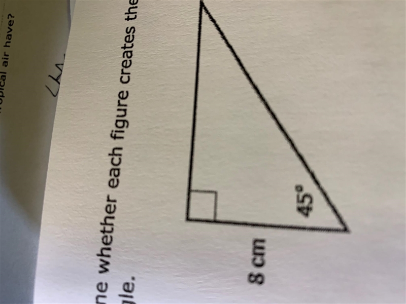 Determine whether each figure creates the conditions to form a unique triangle, more-example-1