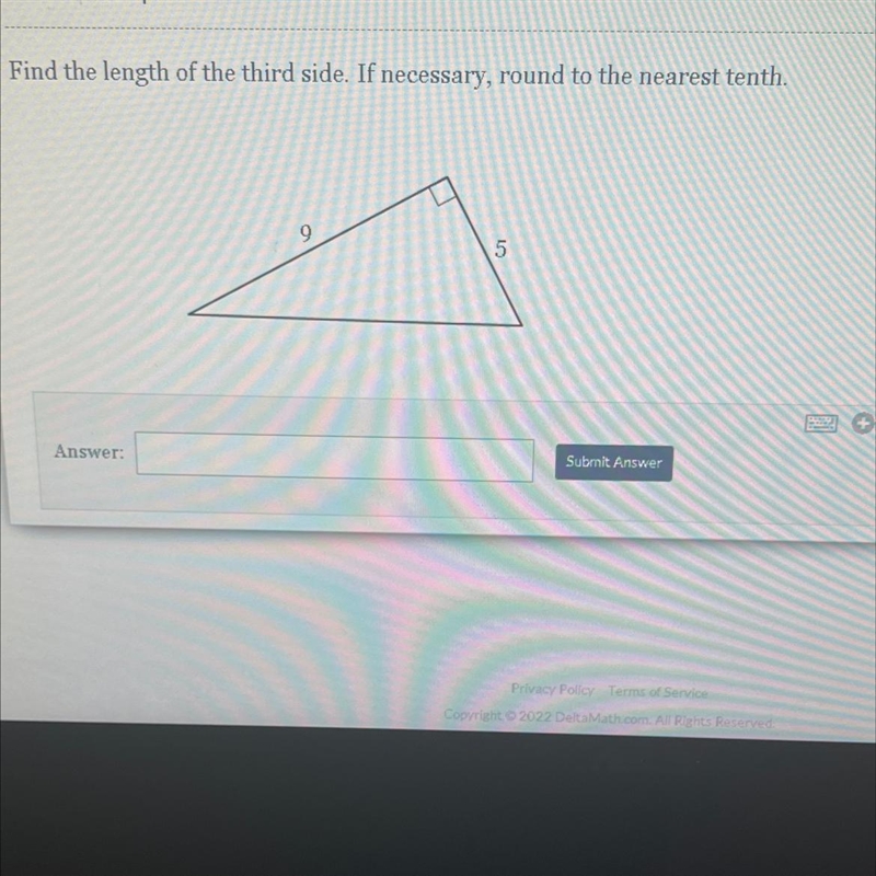 Find the length of the third side. If necessary, round to the nearest tenth. 9. 5 I-example-1