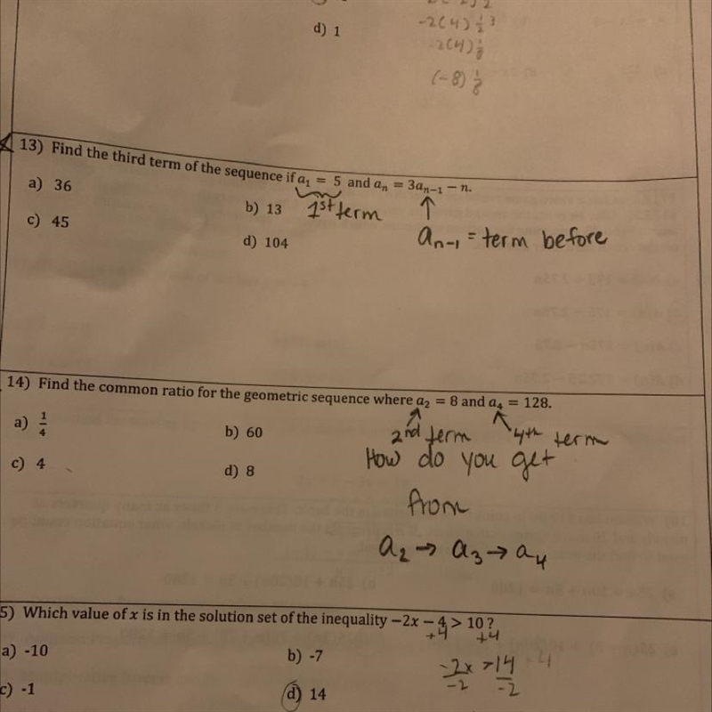 Please solve 13 and 14 I need help-example-1