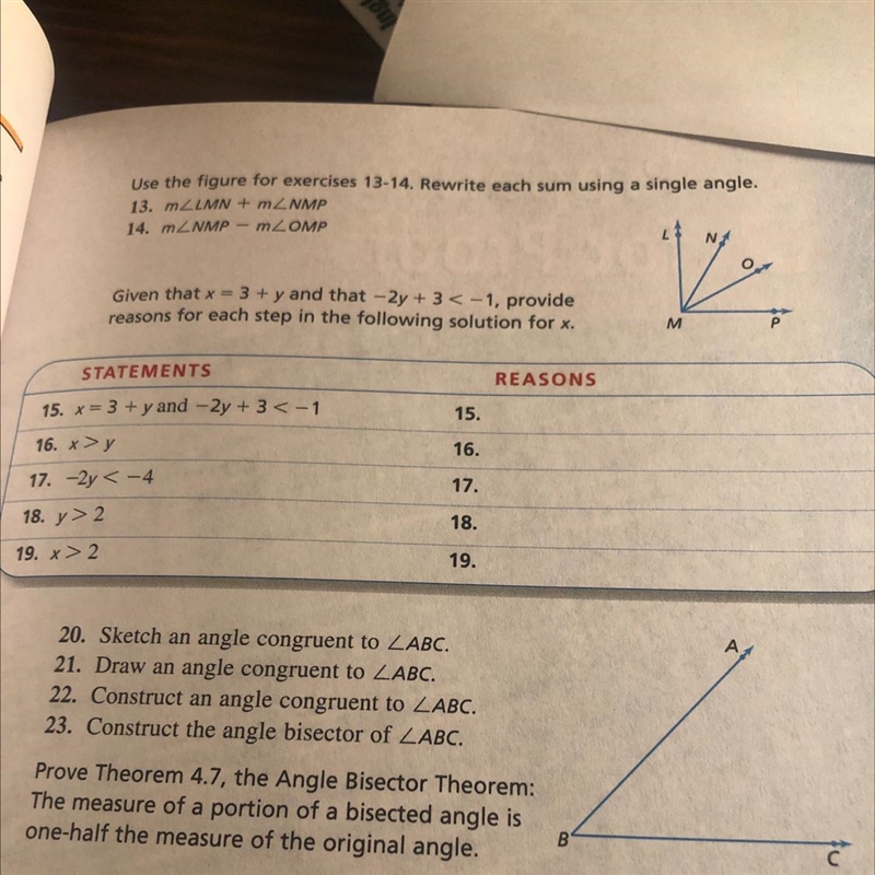 Her the Use the figure for exercises 13-14. Rewrite each sum using a single angle-example-1