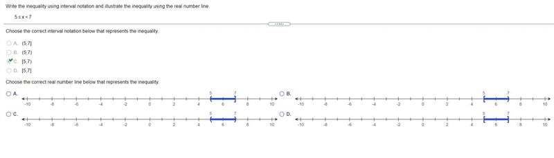 Write the inequality using interval notation and illustrate the inequality using the-example-1