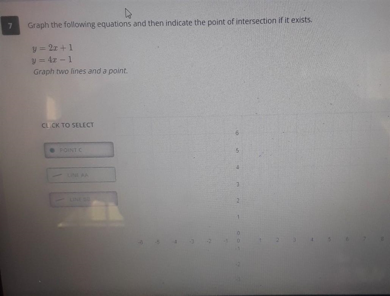 graph the following equation and then indicate the point of intersection of a exist-example-1