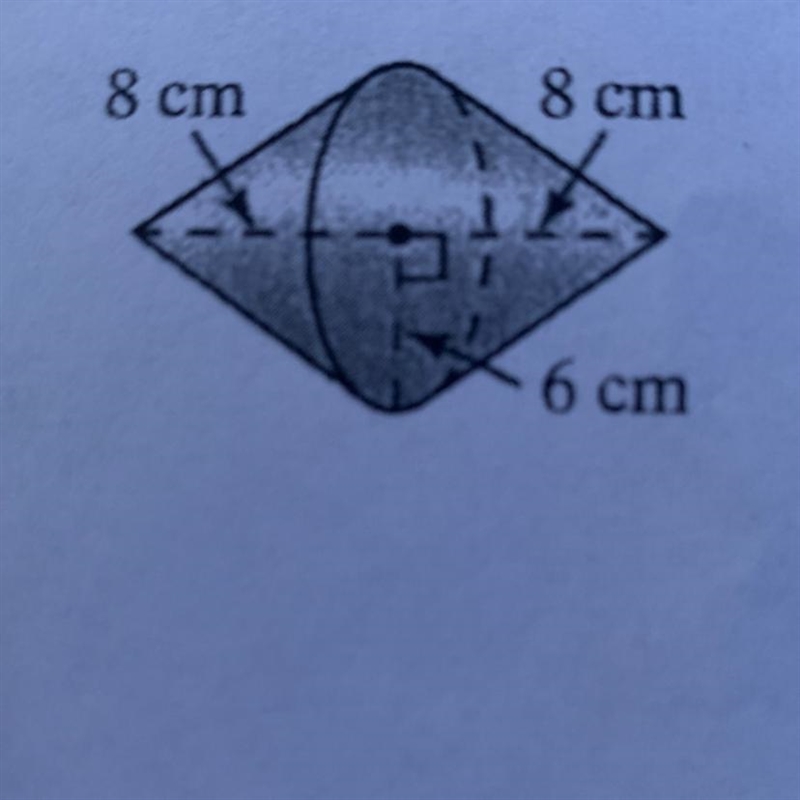 Leave in terms of Pi. 8 cm 8 cm 6 cm-example-1